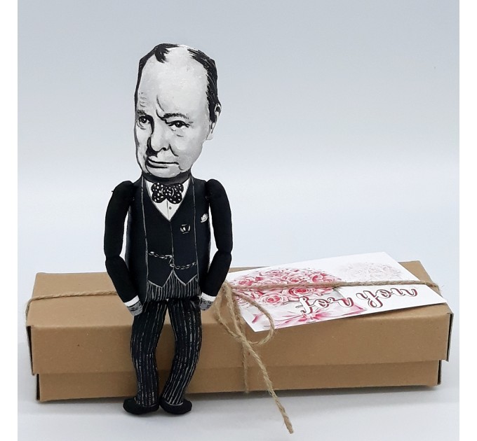 Winston Churchill British prime minister, politician, historical figure - world war 2 - Professor gift, Political Gift - Collectible Figure hand painted