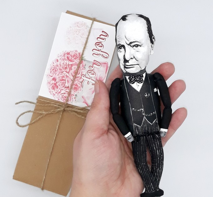 Winston Churchill British prime minister, politician, historical figure - world war 2 - Professor gift, Political Gift - Collectible Figure hand painted
