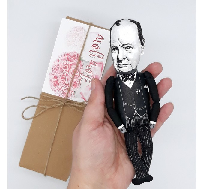 Winston Churchill British prime minister, politician, historical figure - world war 2 - Professor gift, Political Gift - Collectible Figure hand painted