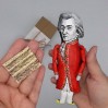 Wolfgang Mozart composers action figure 1:12 - Classic music fans gift, a unique collection for smart people - Collectible composer finger puppet hand painted